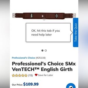 Horse English girth